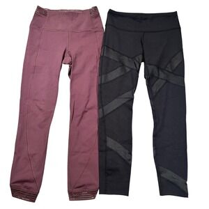 Lululemon Lot 2 Cropped Leggings Size 6 Find Focus Wunder Under Mesh Athleisure